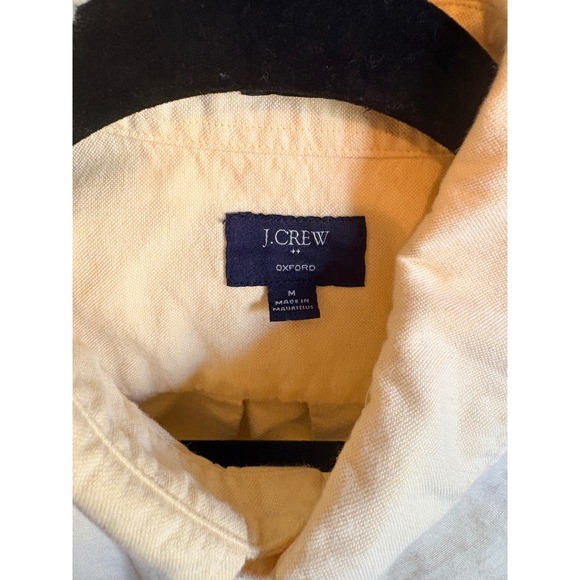 J Crew Oxford Button‎ Down Shirt Mens Medium Yellow Long Sleeve - Picture 3 of 6